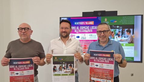 Durant la presentació de la campanya de bons comercials "Reactivem L'Olleria" i el Pla R Activa./ EPDA Durant la presentació de la campanya de bons comercials "Reactivem L'Olleria" i el Pla R Activa./ EPDA