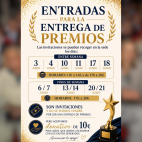 Cartel informativo con los días y horarios para recoger las invitaciones para la II edición de los Premios FCA en la sede de la Fundación Casa del Artista de Valencia.