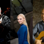 El violonchelista Fernando Arias, la guitarrista alemana Julia Trintschuk y el guitarrista Miguel Trápaga actuarán en la XVII edición del Concurso Internacional de Guitarra Alhambra.