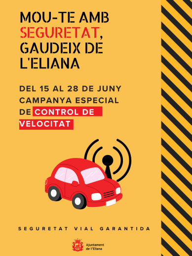 Cartel de la campaña 'Mou-te amb seguretat, gaudeix de l'Eliana'. Cartel de la campaña 'Mou-te amb seguretat, gaudeix de l'Eliana'.