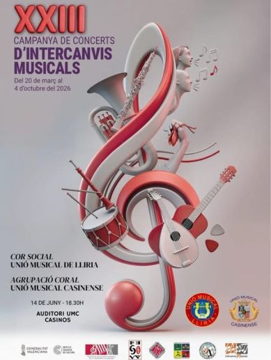 Cartel anunciador de la "XXIII campaña de conciertos de intercambios musicales". Cartel anunciador de la "XXIII campaña de conciertos de intercambios musicales".