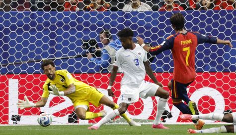 El delantero de España, Ferran Torres, durante el partido entre España y Cabo Verde. / EFE-Lavandeira Jr