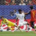 El delantero de España, Ferran Torres, durante el partido entre España y Cabo Verde. / EFE-Lavandeira Jr
