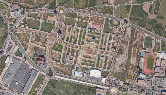 Vista aérea del barrio de Fusión.