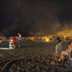 Noche de San Juan en la playa del Port de Sagunt, que no está incluida dentro de las medidas de protección excepcional.