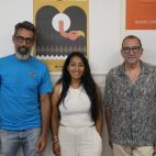 La nueva ejecutiva de Compromís per Picassent formada por Federico Rubio, Kerly Poma y Francesc Felipe (de izq. a d.).