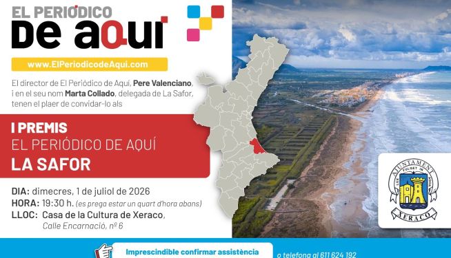 Invitacio als I Premis El Periódico de Aquí La Safor.