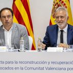 El president de la Generalitat, Juanfran Pérez Llorca, y el ministro de Política Territorial, Ángel Víctor Torres, durante su intervención en la Comisión Mixta celebrada en Algemesí. / Delegación del Gobierno en la Comunitat Valenciana
