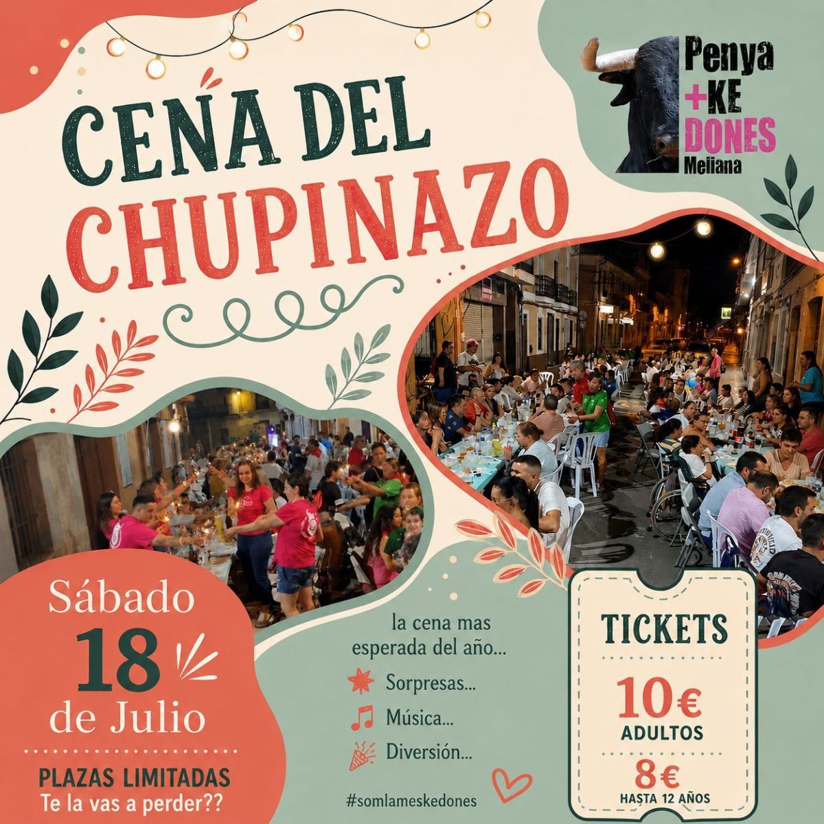 Cartell del sopar del 'Chupinazo'.