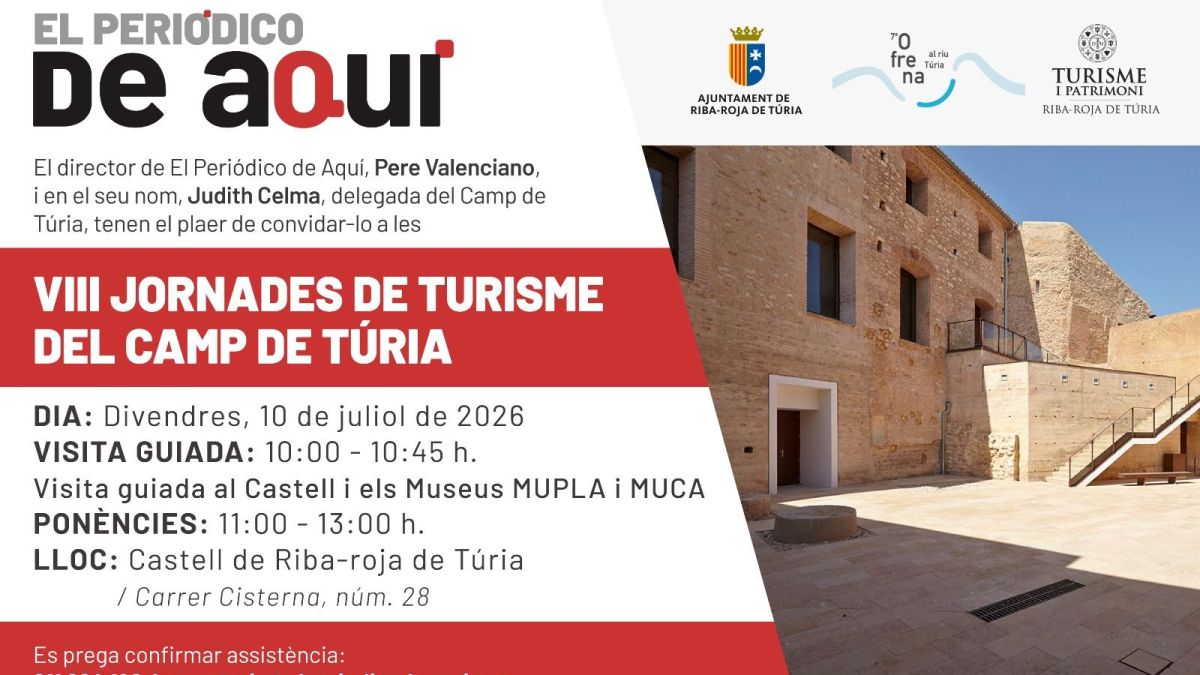 Invitació a les VIII Jornades de Turisme d'El Periódico de Aquí al Camp de Túria.