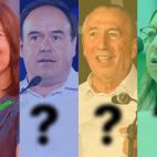 De izquierda a derecha: Diana Morant (PSPV-PSOE), Juanfran Pérez Llorca (PP), Joan Baldoví (Compromís) y Llanos Massó (Vox).