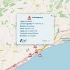 Accidente en la AP-7: un alcance provoca más de cinco kilómetros de retenciones a la altura de El Campello. Accidente en la AP-7: un alcance provoca más de cinco kilómetros de retenciones a la altura de El Campello.