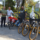 Las nuevas bicicletas de Vilabici, durante la presentación del servicio.