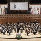 L'orquestra del Certamen Internacional de Bandes de Música Ciutat de València, durant una actuació al Palau de la Música de València. / À Punt L'orquestra del Certamen Internacional de Bandes de Música Ciutat de València, durant una actuació al Palau de la Música de València. / À Punt