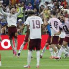 ugadors de la selecció espanyola celebren durant un partit del Mundial de futbol. / À Punt ugadors de la selecció espanyola celebren durant un partit del Mundial de futbol. / À Punt