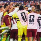 Los jugadores de la Selección Española celebran el segundo gol ante Francia. Los jugadores de la Selección Española celebran el segundo gol ante Francia.