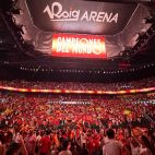 Más de 11.000 personas, testigos en el Roig Arena de la victoria de España en el Mundial. Más de 11.000 personas, testigos en el Roig Arena de la victoria de España en el Mundial.