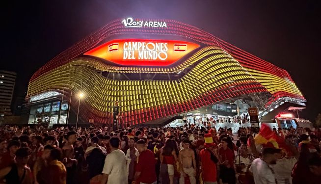 Más de 11.000 personas, testigos en el Roig Arena de la victoria de España en el Mundial. Más de 11.000 personas, testigos en el Roig Arena de la victoria de España en el Mundial.