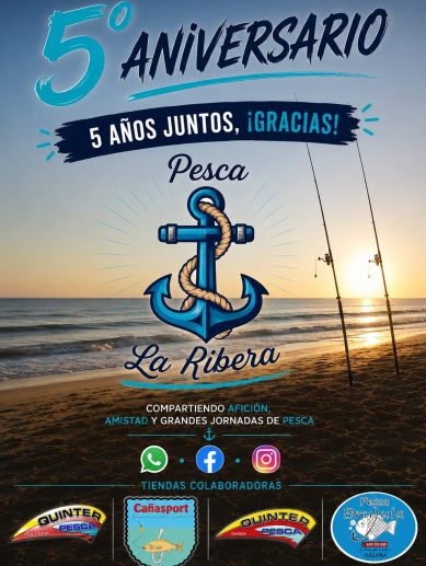 Cartell del 5é eniversari del grup Pesca La Ribera. Cartell del 5é eniversari del grup Pesca La Ribera.