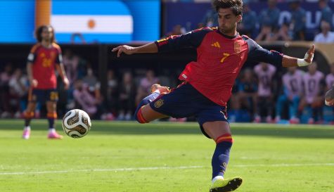 Ferrán Torres se dispone a disparar durante la final del Mundial ante Argentina. / EFE-Ángel Colmenares Ferrán Torres se dispone a disparar durante la final del Mundial ante Argentina. / EFE-Ángel Colmenares