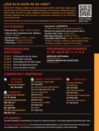 Programa de la Noche de las Velas.