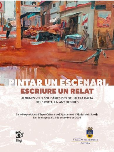 Cartell de 'Pintar un escenari, escriure un relat'. Cartell de 'Pintar un escenari, escriure un relat'.