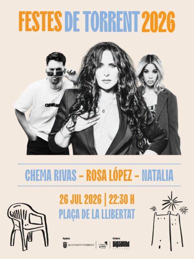 Los tres artistas que actúan en Torrent este domingo. Los tres artistas que actúan en Torrent este domingo.