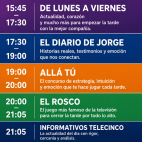Así quedaría la nueva parrilla de tardes de Telecinco, con 'Allá Tú' entre las 1900 y las 2000 horas y 'El Rosco' cerrando la franja antes de Informativos Telecinco. EPDA Así quedaría la nueva parrilla de tardes de Telecinco, con 'Allá Tú' entre las 1900 y las 2000 horas y 'El Rosco' cerrando la franja antes de Informativos Telecinco. EPDA