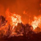 Situación del incendio forestal iniciado en la Vall d'Uixó a las 21:00 horas.