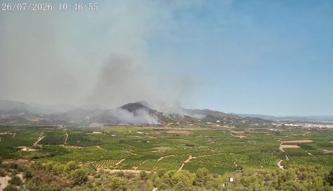 Incendio forestal de la Vall d’Uixó visto desde la Muntanyeta de Sant Antoni de Betxí
