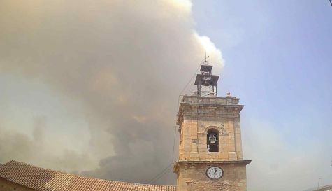 Incendio forestal de la Vall d’Uixó visto desde Betxí