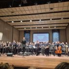 La Sociedad Musical Santa Cecilia de Macastre, dirigida por Francisco Carrascosa, tras su actuación en el Campeonato Mundial de Bandas de Música de Kerkrade.