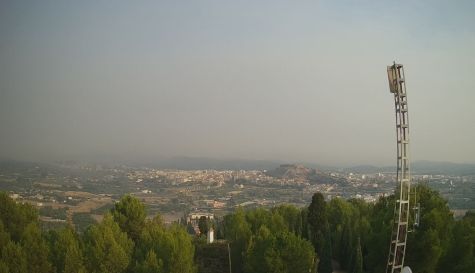 Incendio de la Vall d'Uixó desde la estación meteorológica del Calvari de Onda.