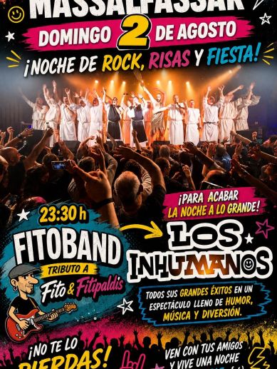 Cartel promocional del concierto de Los Inhumanos en Massalfassar. Cartel promocional del concierto de Los Inhumanos en Massalfassar.