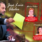 Ábalos junto a algunos de sus fieles escuderos, Gloria Calero, Aarón Cano y su señoría Caballero.