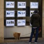 Una persona mira los anuncios de una inmobiliaria en Valencia. / EFE-Biel Aliño