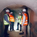 Visita al interior de la canalización del Gran Colector. / EPDA