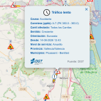 Un accident provoca sis quilòmetres de retencions a l’AP-7 a l’altura de Benifaió.