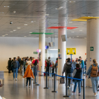 Pasajeros en la terminal del aeropuerto de Castellón, imagen de archivo. Pasajeros en la terminal del aeropuerto de Castellón, imagen de archivo.