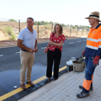 Visita de responsables municipales a las obras de reurbanización en el entorno del barranco de l'Horteta, en Torrent.