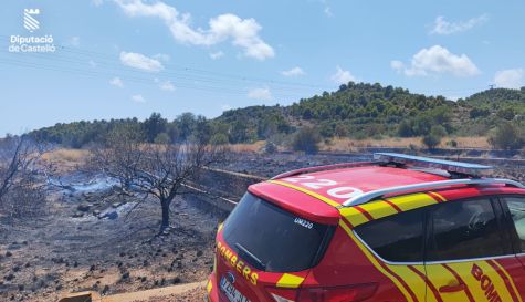 Última hora del incendio forestal en La Vall d’Uixó el fuego queda controlado tras afectar a varios campos de cultivo abandonados./ DIPCAS Última hora del incendio forestal en La Vall d’Uixó el fuego queda controlado tras afectar a varios campos de cultivo abandonados./ DIPCAS