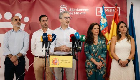 El ministro de Hacienda, Arcadi España, durante su visita a Mislata para anunciar la resolución del Plan EDIL DANA. El ministro de Hacienda, Arcadi España, durante su visita a Mislata para anunciar la resolución del Plan EDIL DANA.