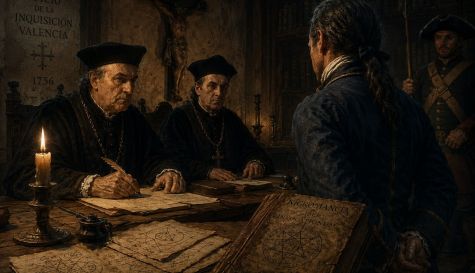 Recreación del interrogatorio de Antonio Adorno ante la Inquisición de Valencia, acusado de practicar nigromancia en 1756. / EPDA