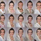 Algunas de las fotografías oficiales de las candidatas a Falleras Mayores de Valencia 2027 que han generado críticas en las redes sociales. / JCF