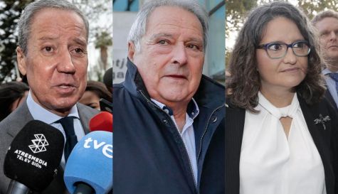 De izquierda a derecha: Eduardo Zaplana, Alfonso Rus y Mónica Oltra.