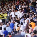 Vista del público en el estadio del Valencia, durante el partido de la jornada 4 de LaLiga entre Valencia y Barcelona, este domingo en el estadio de Mestalla.
