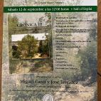 Cartel de la presentación de Crónica III. Alfara de la Baronia, de Concha Saura.