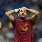 El delantero del Valencia Hugo Duro se lamenta durante un encuentro. El delantero del Valencia Hugo Duro se lamenta durante un encuentro.