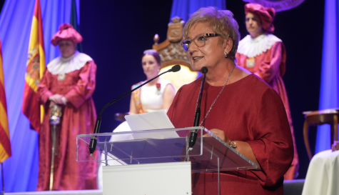 La escritora nulense Marisol González Felip durante su discurso.