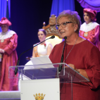 La escritora nulense Marisol González Felip durante su discurso.
